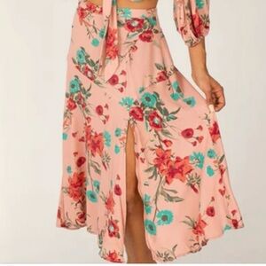 **New** Joyfolie Mia Joy Olivia Dusty Rose Floral Skirt